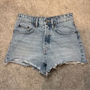 ZARA High-Waisted Button Up Denim Shorts